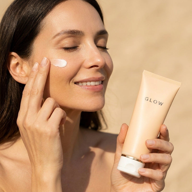 Application de l'hydratant SPF 30 sur la pommette