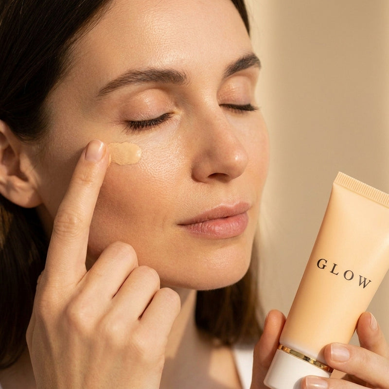 Crème Contour des Yeux Revitalisante GLOW - application du soin