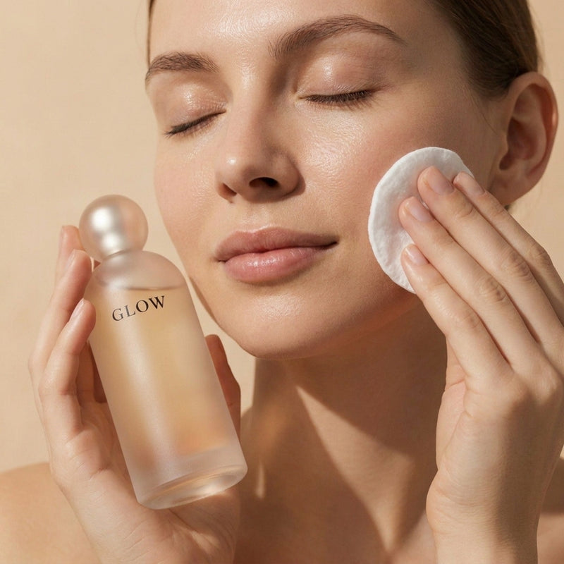 Eau Micellaire Nettoyante GLOW - application du soin
