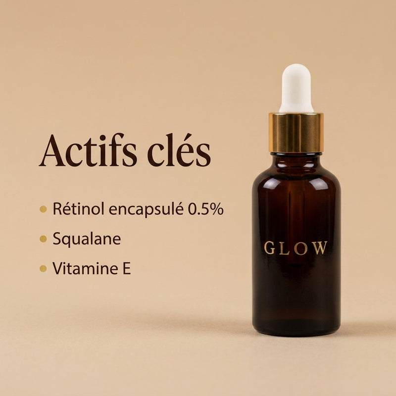 Sérum Nuit au Rétinol GLOW - actifs clés