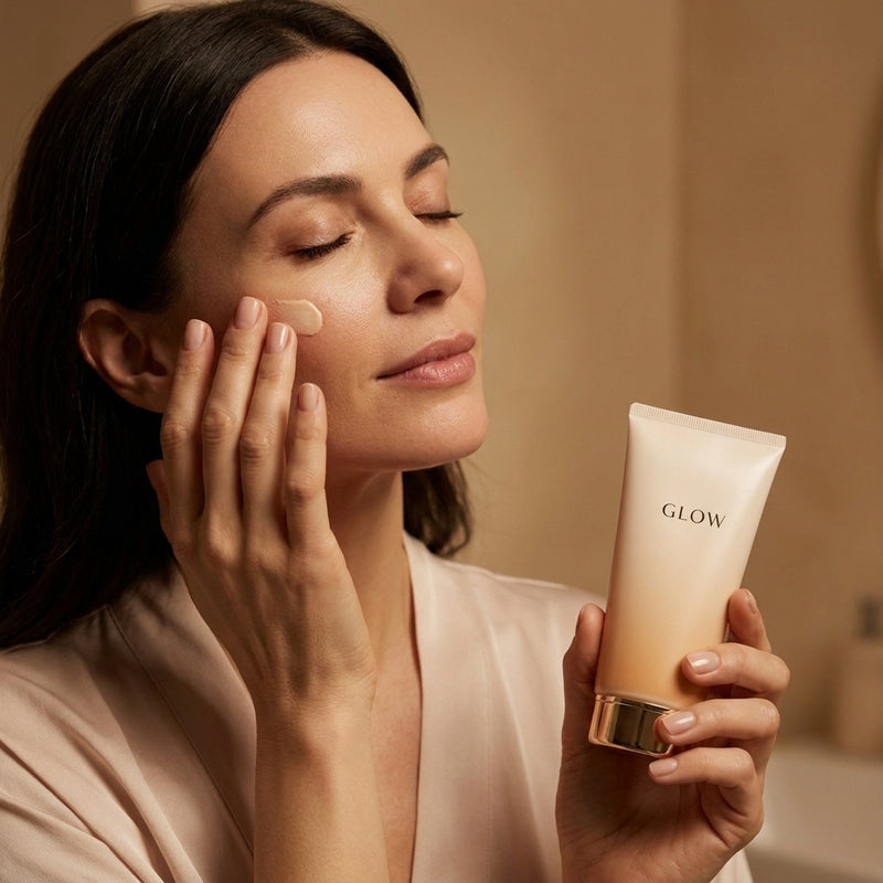 Crème Réparatrice Nuit GLOW - application du soin