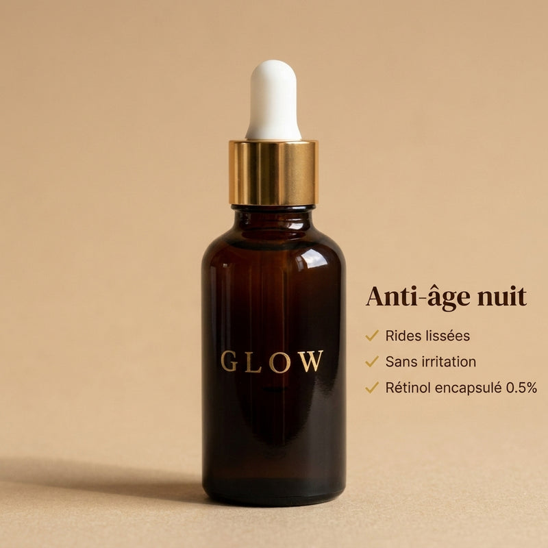 Sérum Nuit au Rétinol GLOW - bénéfices clés
