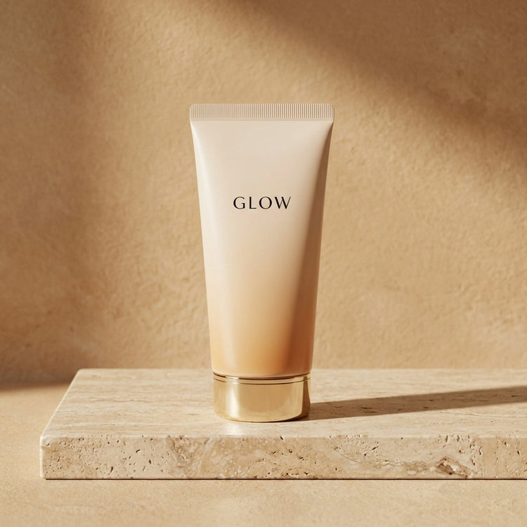Crème Réparatrice Nuit GLOW - packshot éditorial sur travertin